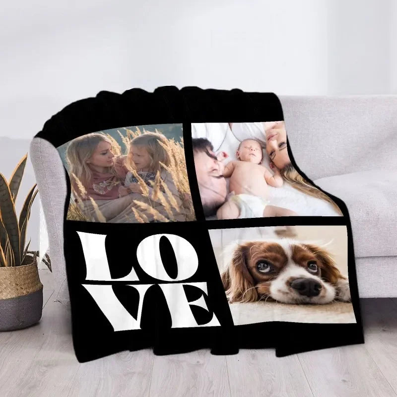 Custom Blanket with Words Picture Collage