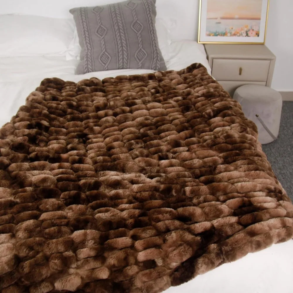 Faux Fur Blanket Luxurious Warm Throw