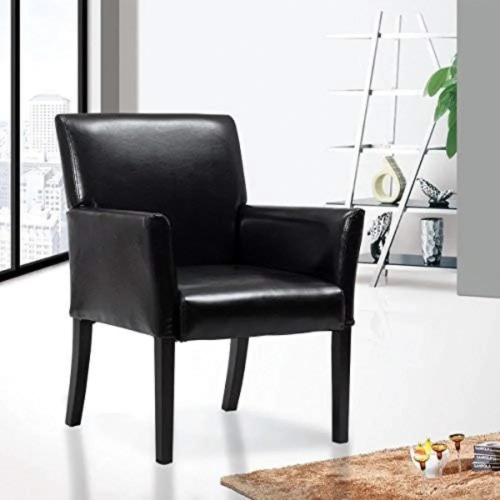 Leather Reception Guest Chairs W/Padded Seat