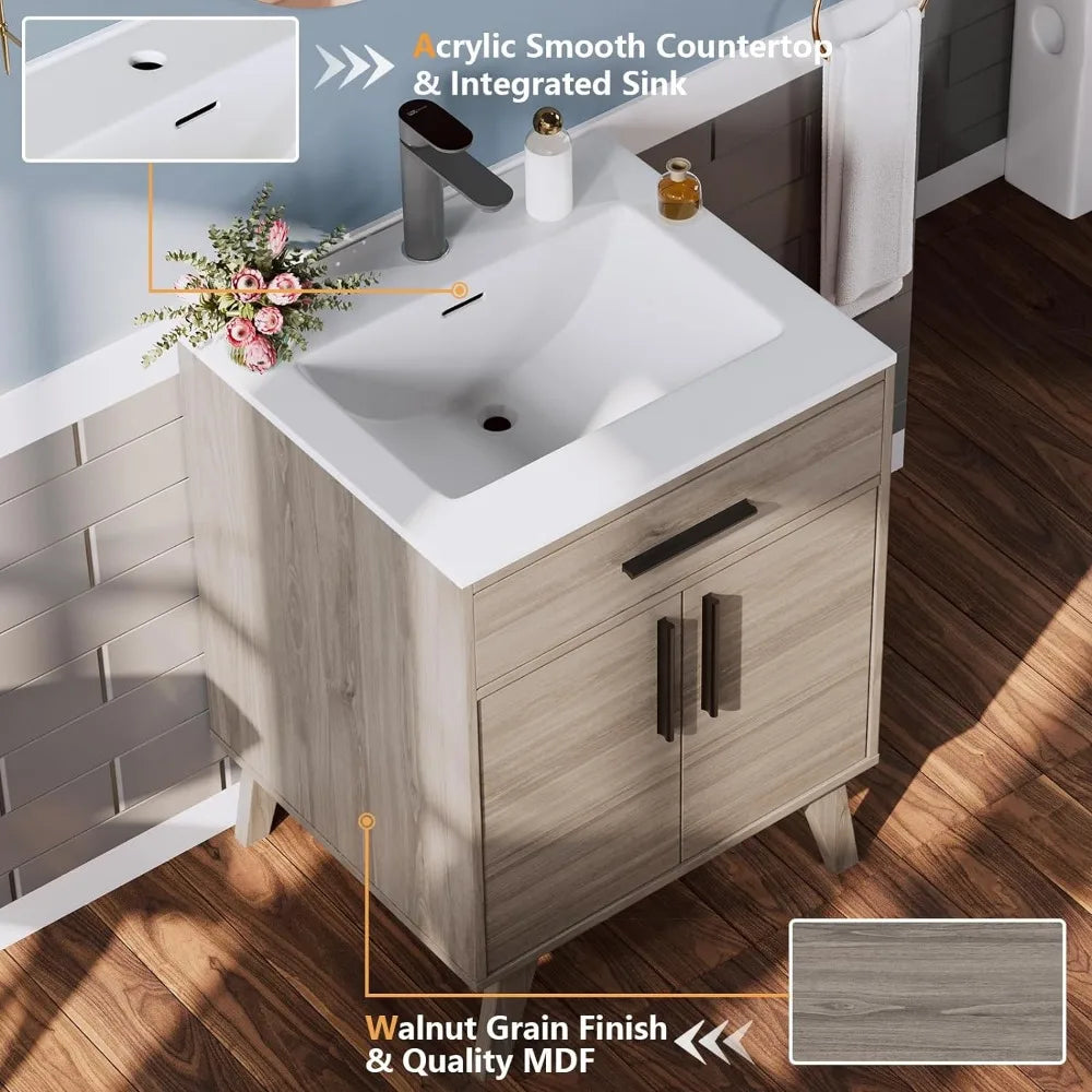 24.5" Bathroom Vanity with Sink Combo