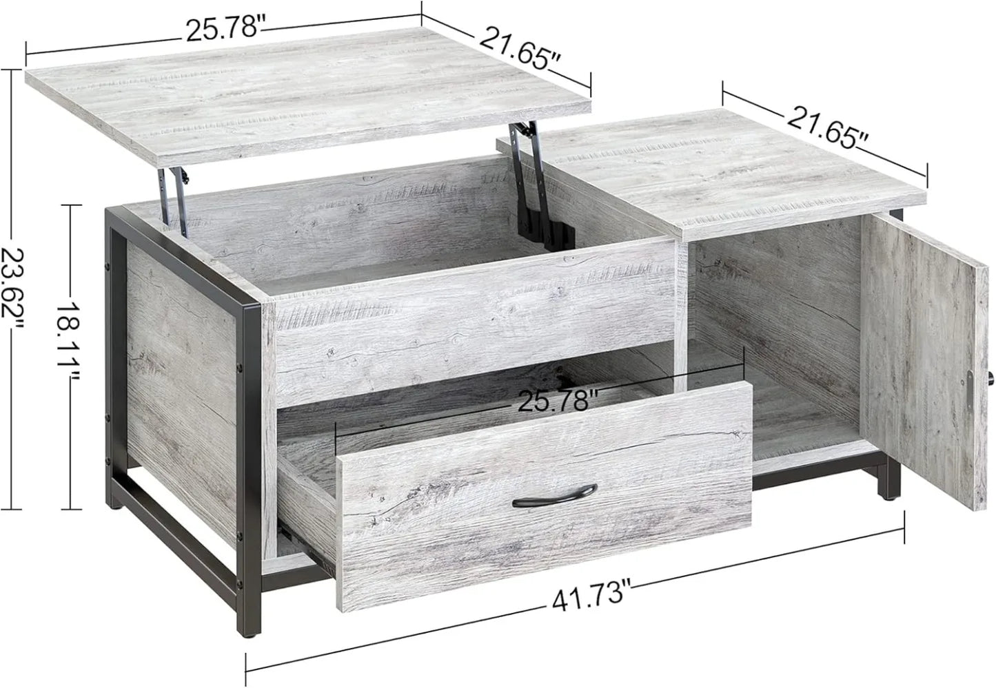 41.7" Lift Top Coffee Table with Storage Drawer