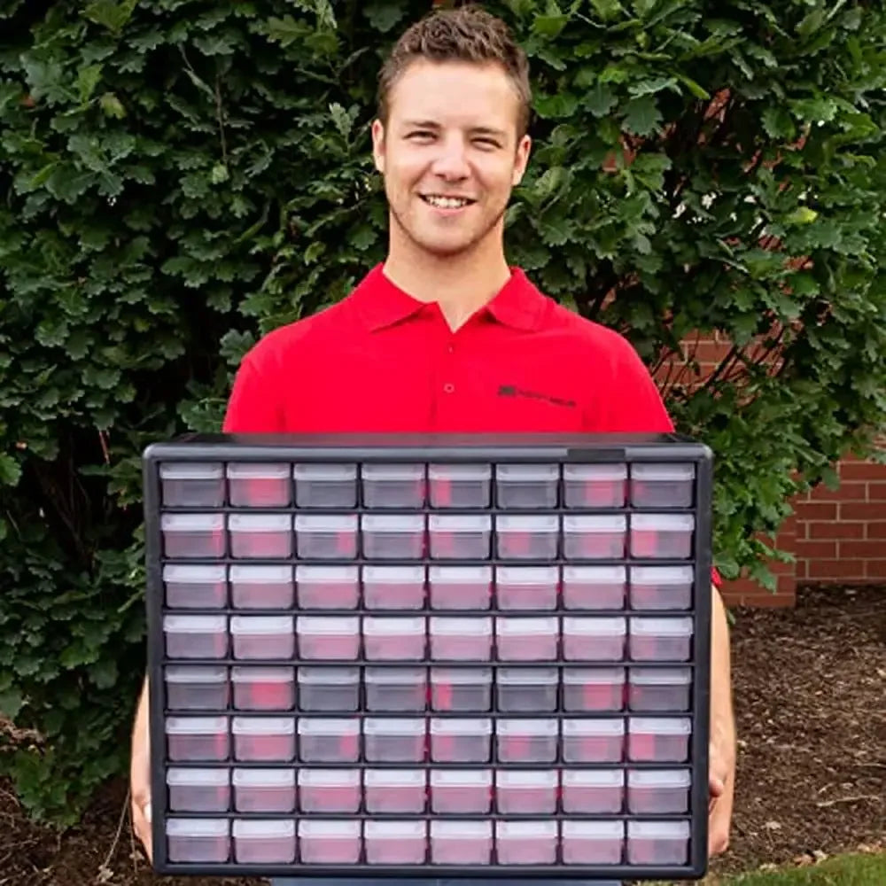 64-Drawer Plastic Storage Garage Organization Toolbox