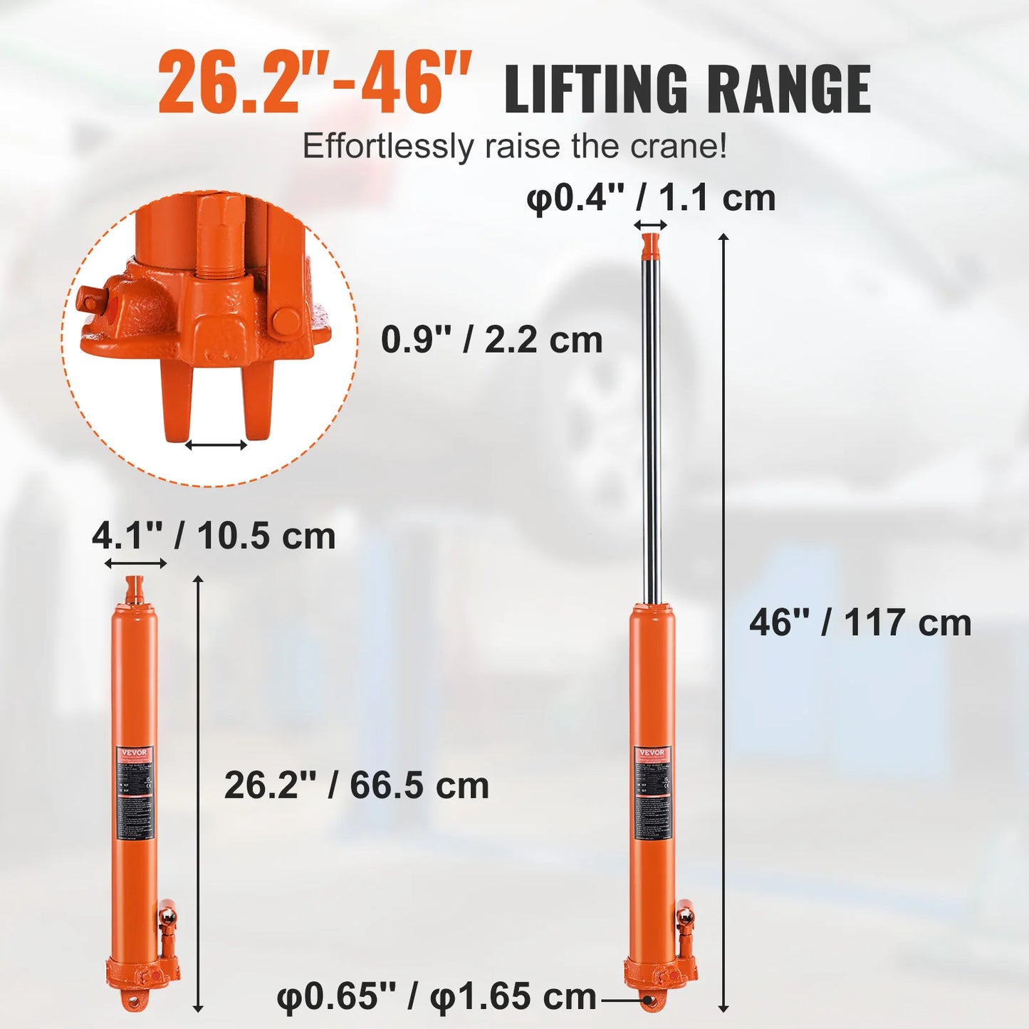 VEVOR Hydraulic Long Ram Jack 3/8 Ton Engine Hoist