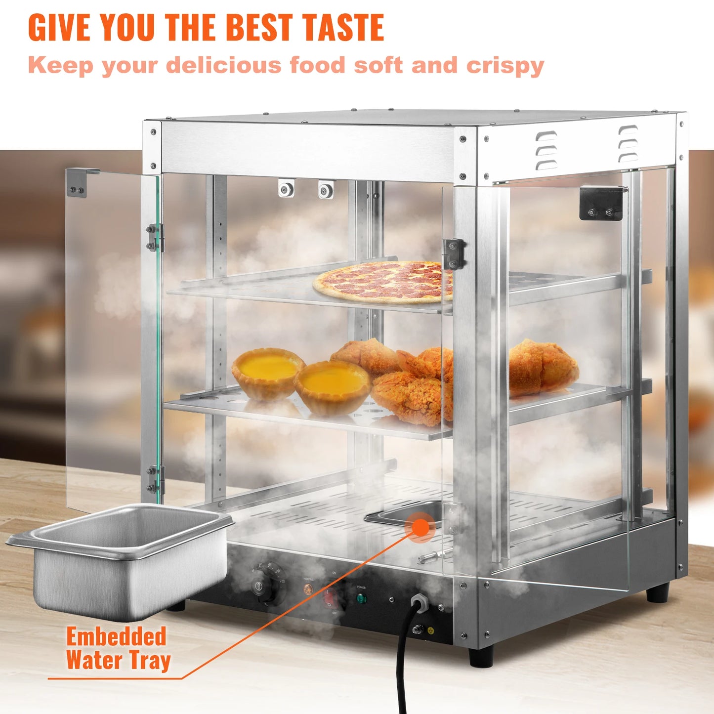 VEVOR 2/3 Tiers Countertop Food Warmer