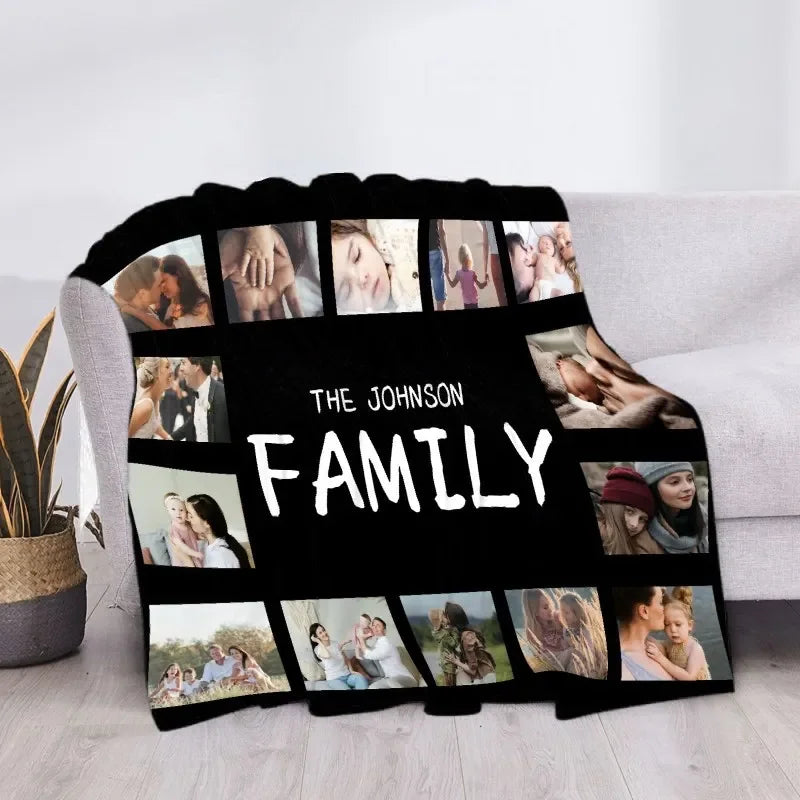 Custom Blanket with Words Picture Collage