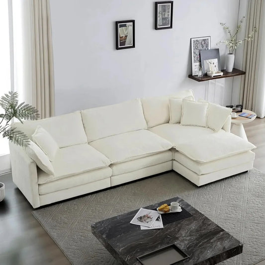 Chenille L-Shaped Modular Sectional Sofa