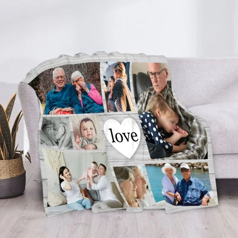 Custom Blanket with Words Picture Collage