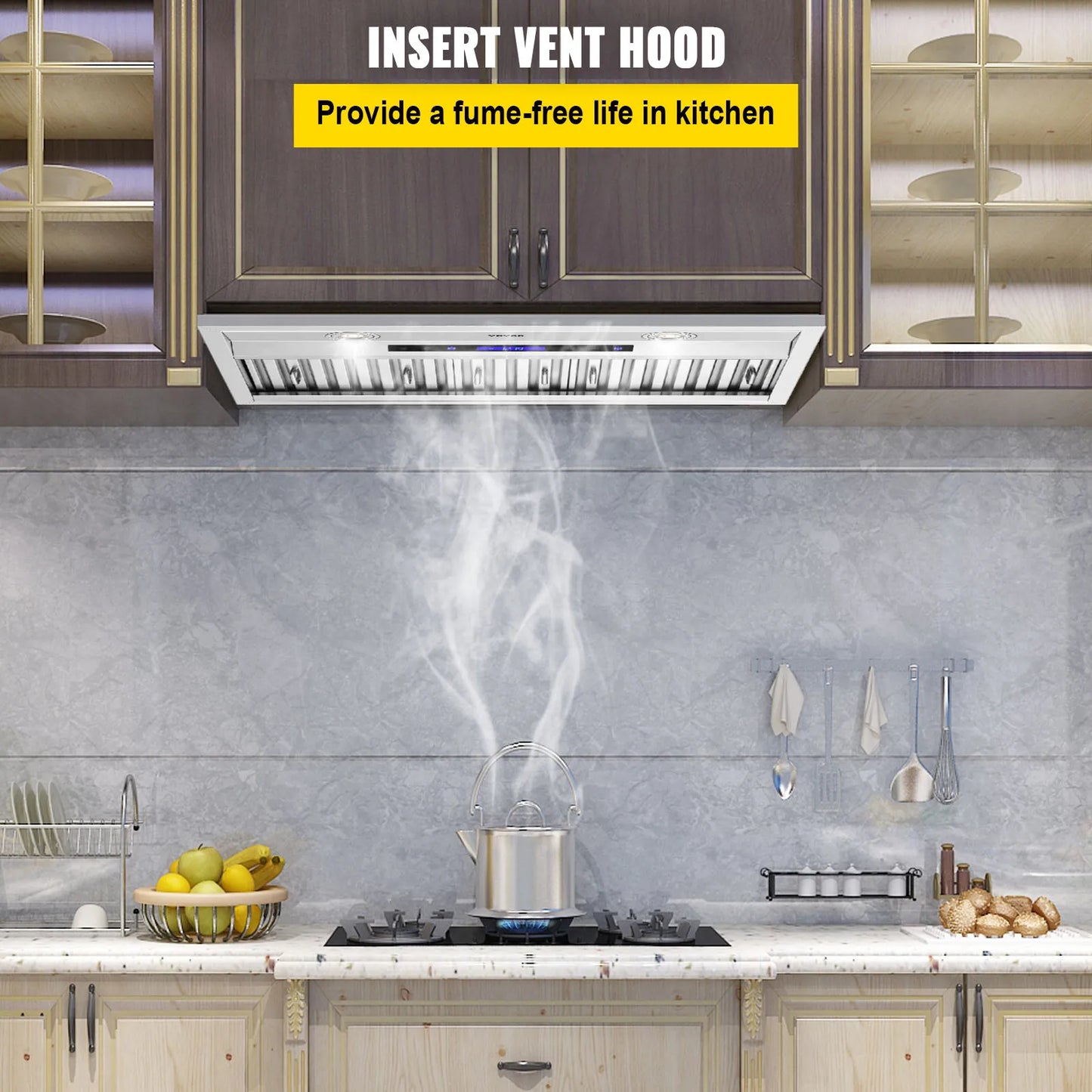 VEVOR Insert Range Hood, 30/36 Inch Stainless Steel