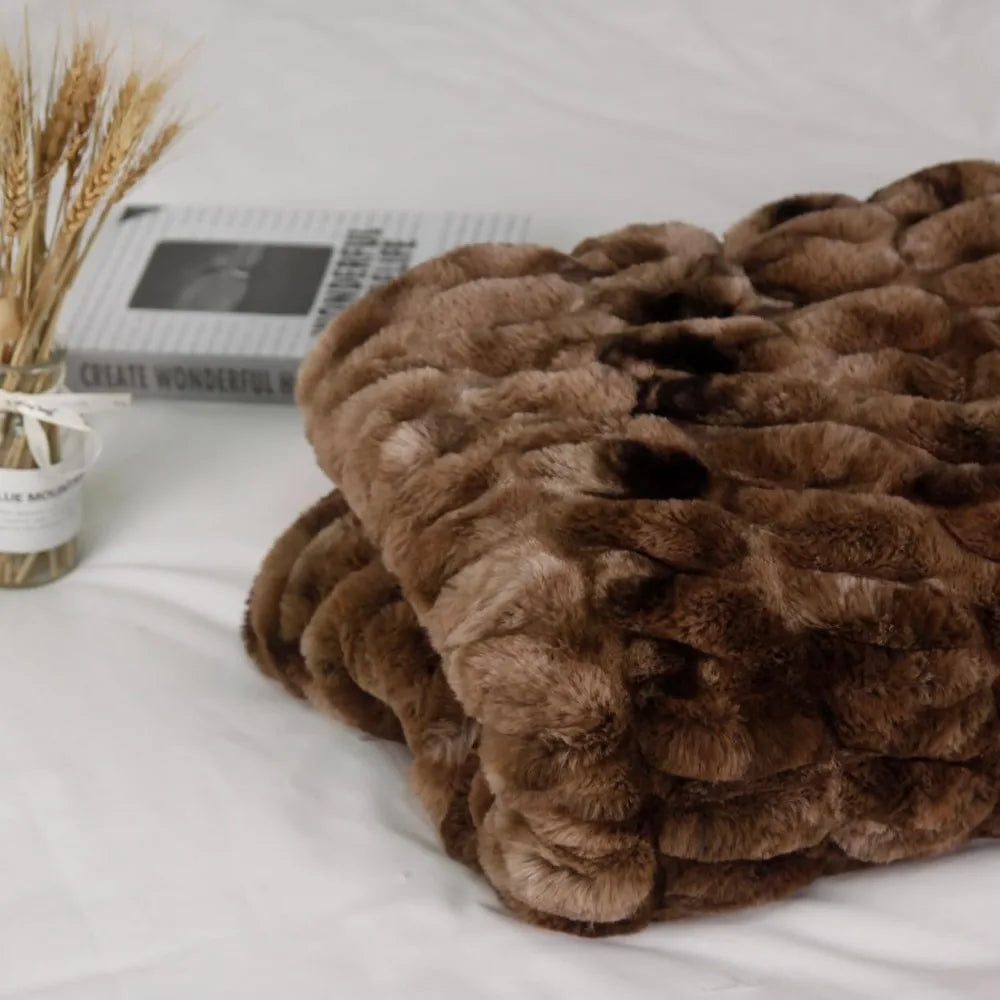 Faux Fur Blanket Luxurious Warm Throw