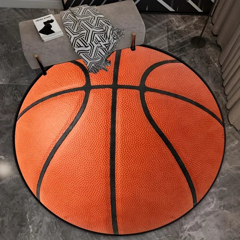 3D Basketball Design Round Area Carpets