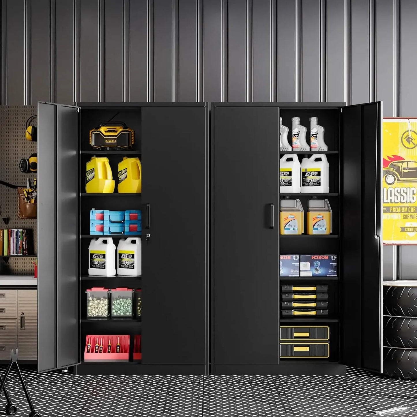 Metal Garage Storage Cabinet With Lock