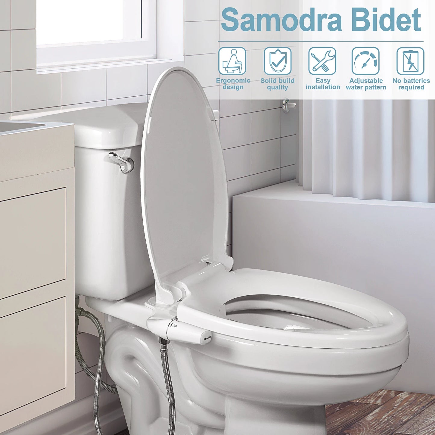 SAMODRA Bidet Attachment Ultra-Slim Toilet Seat Attachment