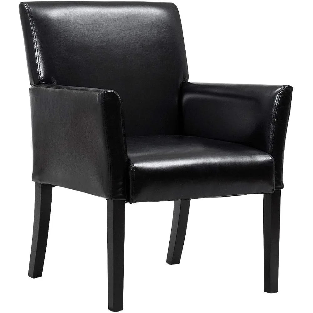 Leather Reception Guest Chairs W/Padded Seat