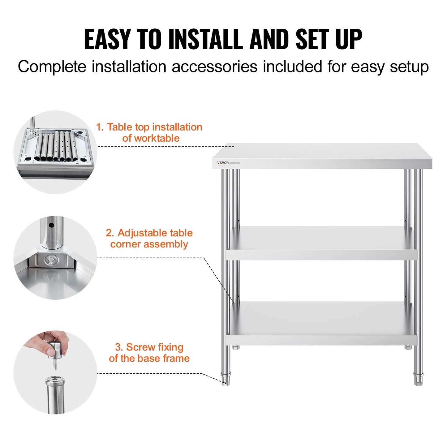 VEVOR Stainless Steel Food Prep Table