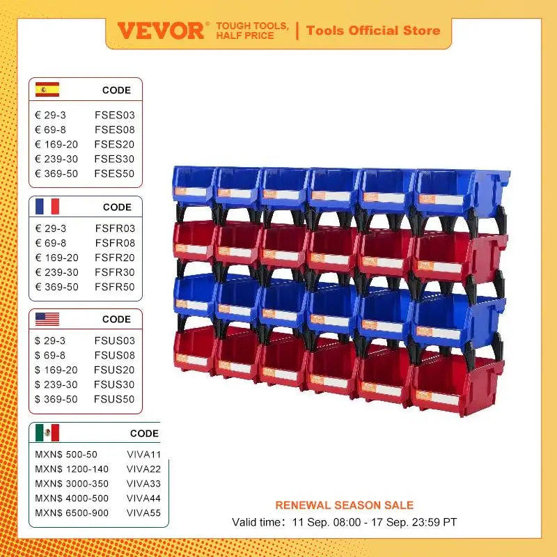 VEVOR Storage Bin 24pcs Stackable Organizer