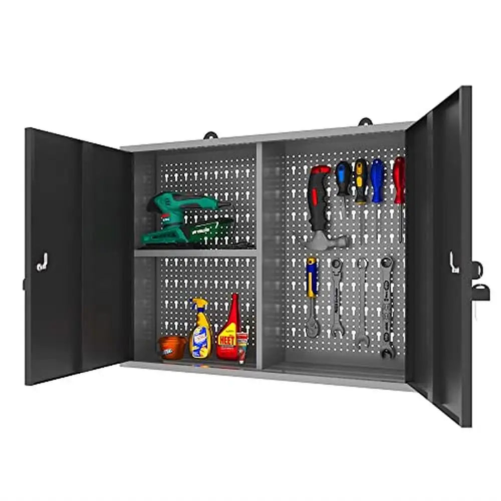 Steel Wall Mounted Garage Tool Storage Cabinet