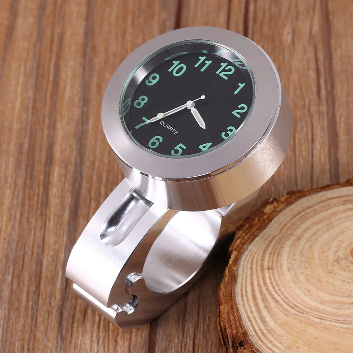 Motorcycle Handlebar Watch Silver Handlebar Watch Silver Motorcycle Waterproof Handlebar  Mount Clock Watch Universal