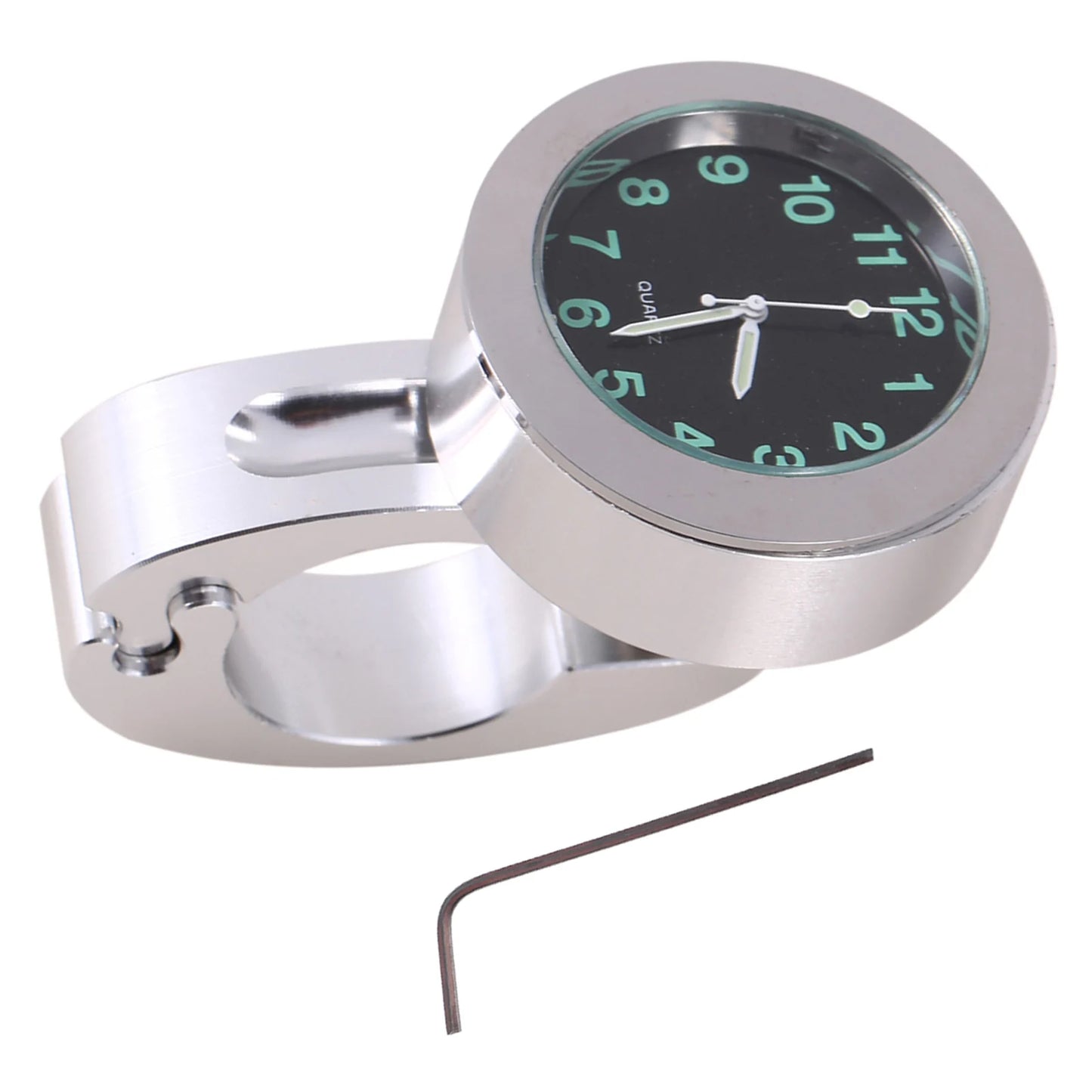 Motorcycle Handlebar Watch Silver Handlebar Watch Silver Motorcycle Waterproof Handlebar  Mount Clock Watch Universal