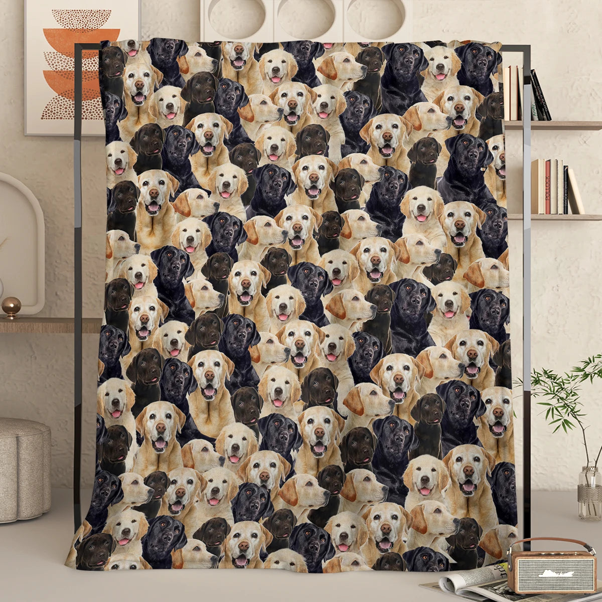 Dense Labrador Design Flannel Throw Blanket