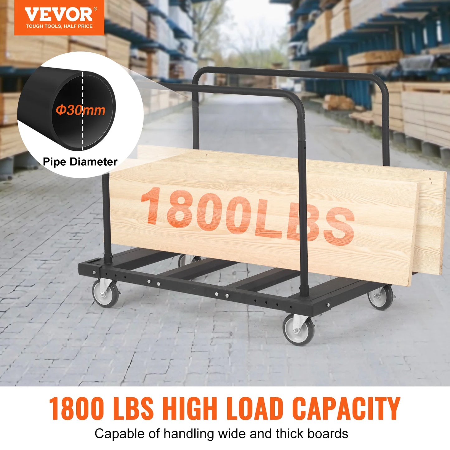 VEVOR 1800 LBS Drywall Sheet Cart Panel Dolly Cart