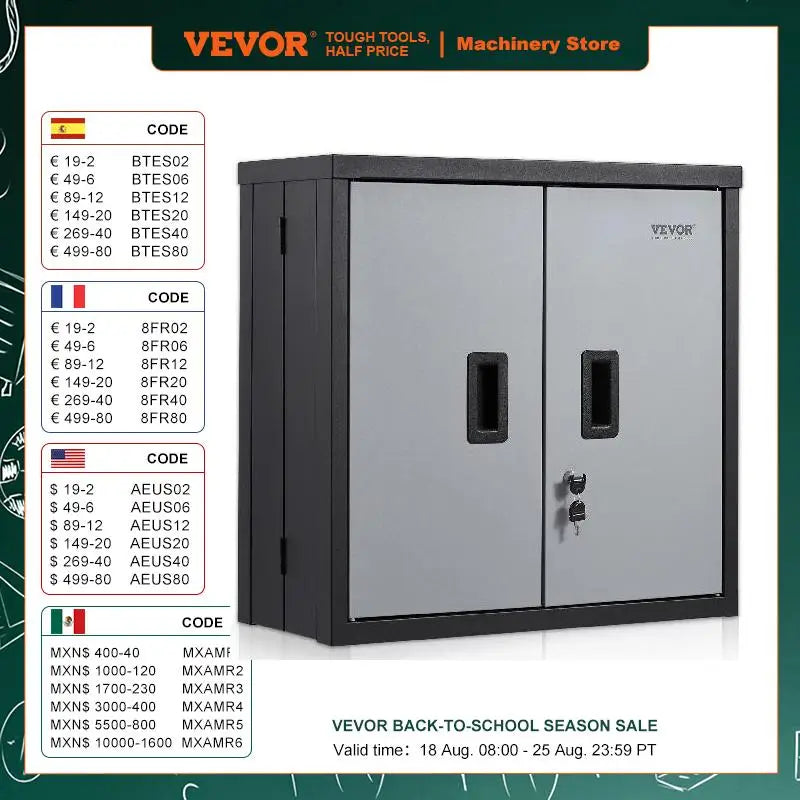 VEVOR Foldable Wall Cabinet Metal Garage Locker